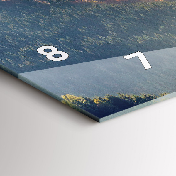 Horizontální skleněné hodiny na stěnu Horská krajina