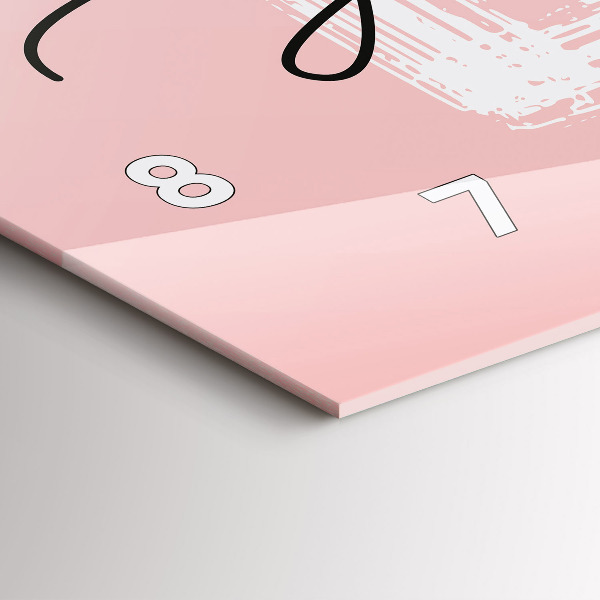 Horizontální skleněné hodiny na stěnu Nápis Miluj se