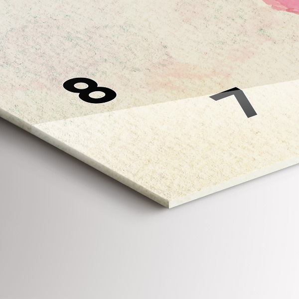 Horizontální skleněné hodiny na stěnu Akvarelová mapa světa