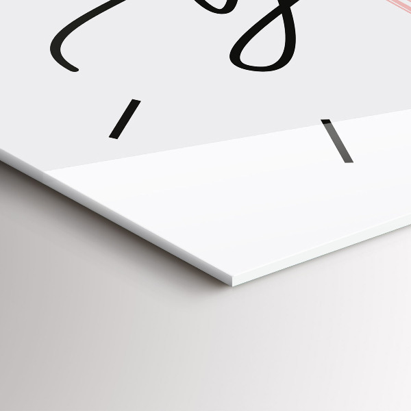 Horizontální skleněné hodiny na stěnu Nápis Buď sám sebou