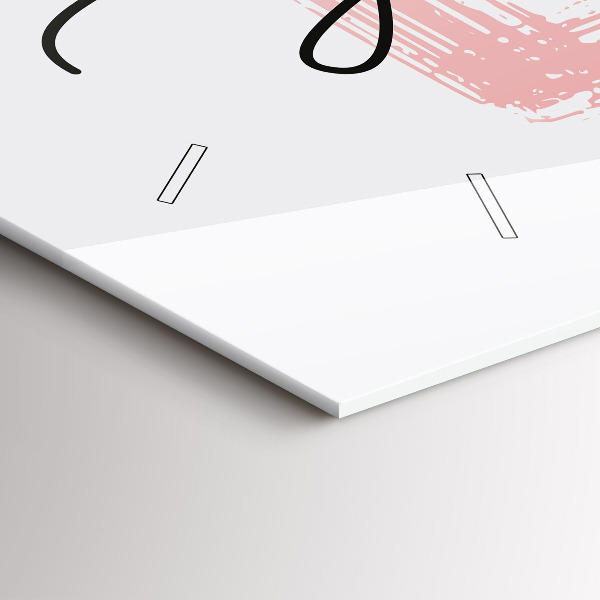 Horizontální skleněné hodiny na stěnu Nápis miluj sám sebe