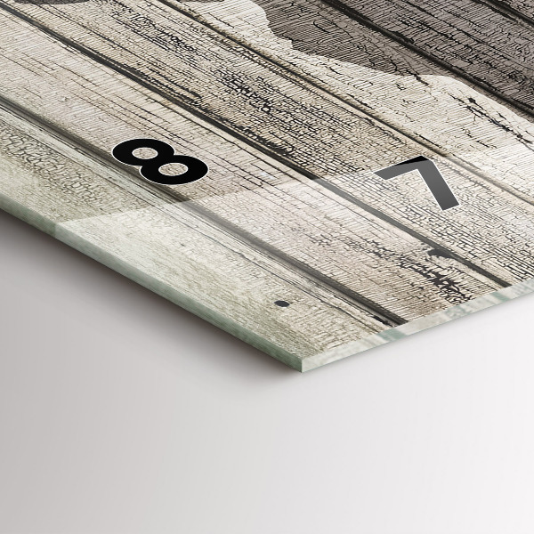 Horizontální skleněné hodiny na stěnu Mapa světa prkna