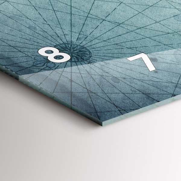 Horizontální skleněné hodiny na stěnu Vintage mapa