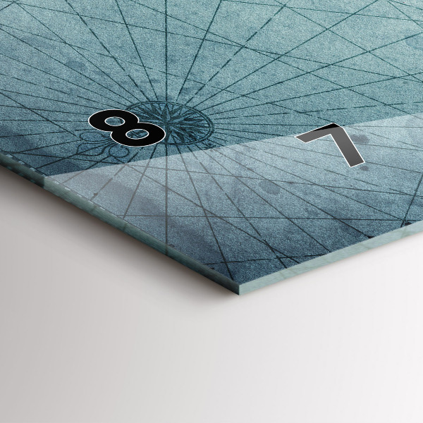 Horizontální skleněné hodiny na stěnu Vintage mapa