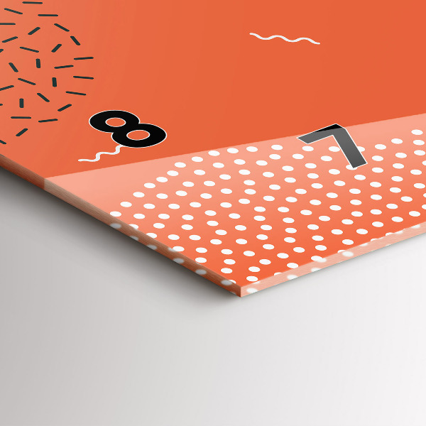 Horizontální skleněné hodiny na stěnu POP abstraktní