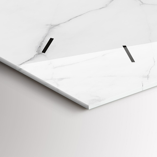 Horizontální skleněné hodiny na stěnu Dekorativní mramor