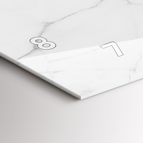 Horizontální skleněné hodiny na stěnu Dekorativní mramor