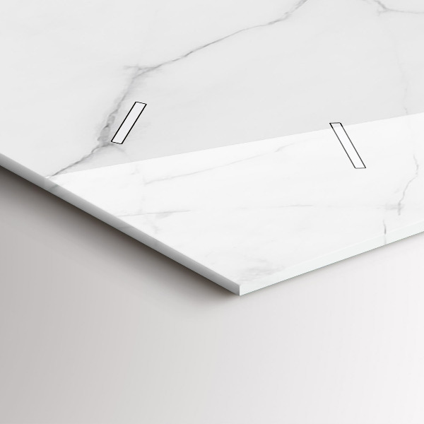 Horizontální skleněné hodiny na stěnu Dekorativní mramor