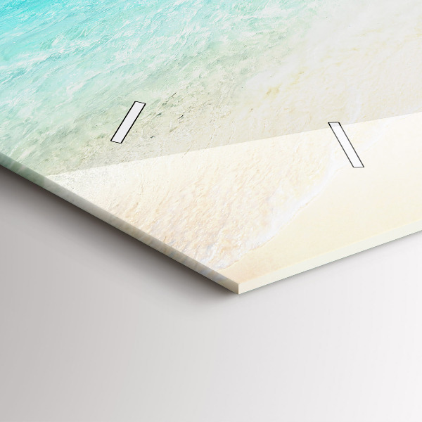 Horizontální skleněné hodiny na stěnu Tropický ostrov