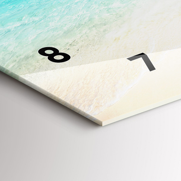 Horizontální skleněné hodiny na stěnu Tropický ostrov