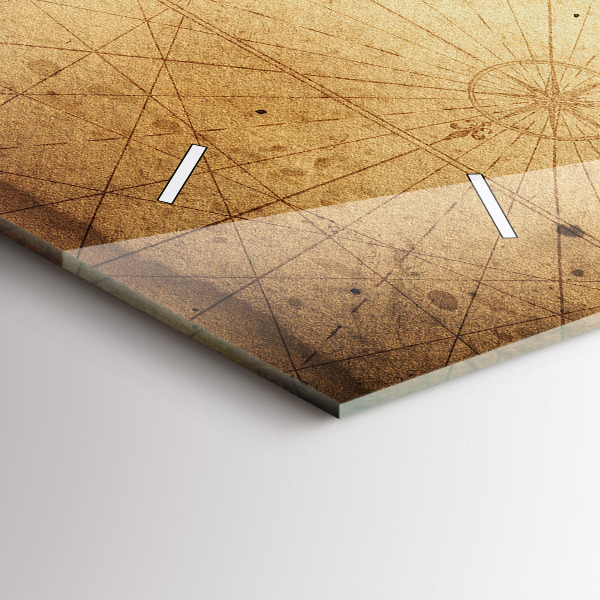 Horizontální hodiny na skle Stará mapa světa