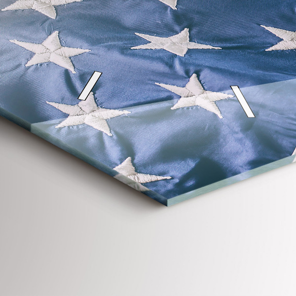 Horizontální hodiny na skle Americká vlajka