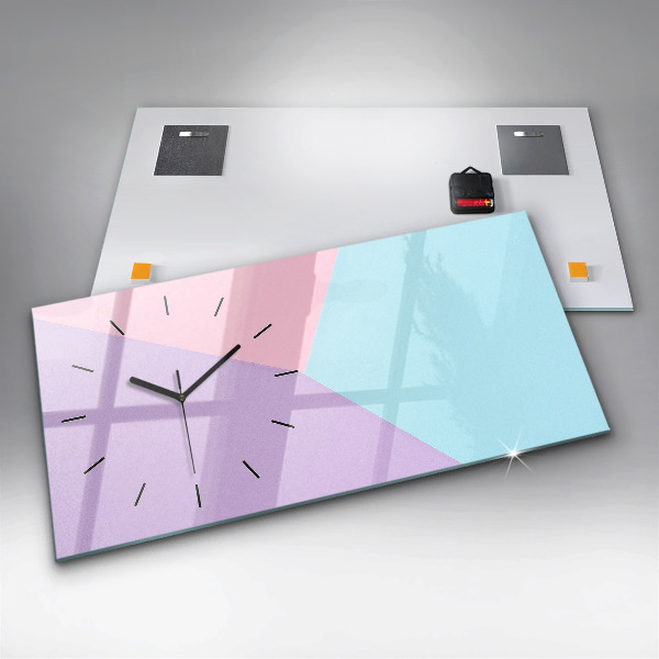 Horizontální hodiny na skle Pastelový vzor