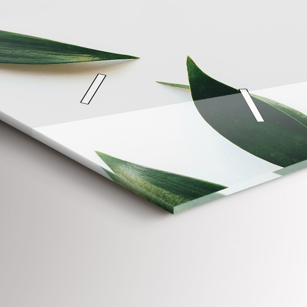 Horizontální hodiny na skle Rám z listí