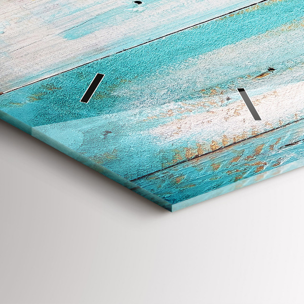 Horizontální hodiny na skle Modré desky