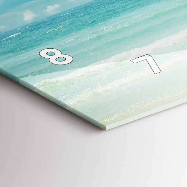 Horizontální hodiny na skle Krajina s mořem