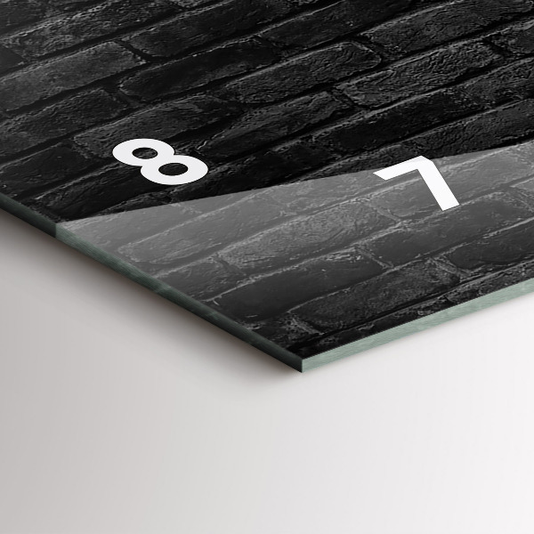 Horizontální hodiny na skle Tmavá cihlová zeď