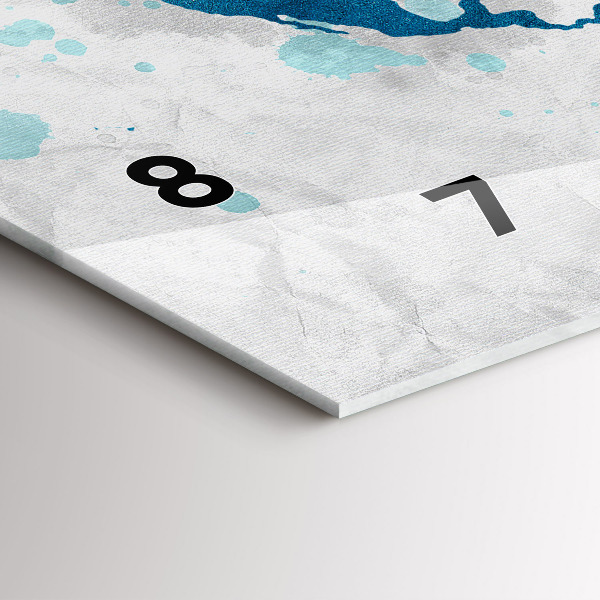 Horizontální hodiny na skle Mapa světa