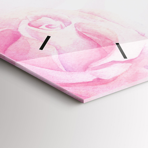 Horizontální hodiny na skle Abstraktní růže