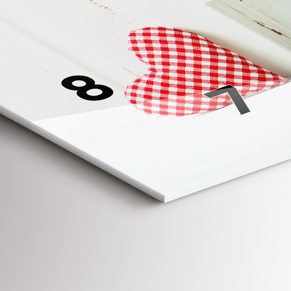 Horizontální hodiny na skle Nápis na domě