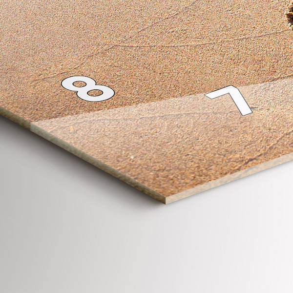 Horizontální hodiny na skle Citát na pláži