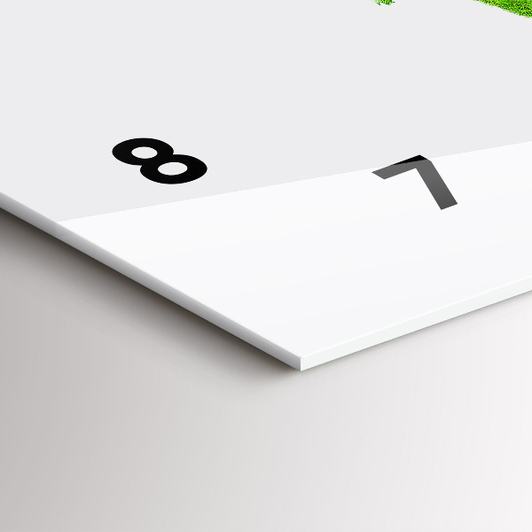 Horizontální hodiny na skle Mapa zelené trávy