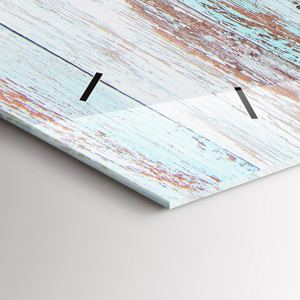 Horizontální hodiny na skle Pastelové dřevo