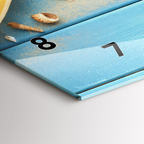 Horizontální hodiny na skle Plážové doplňky