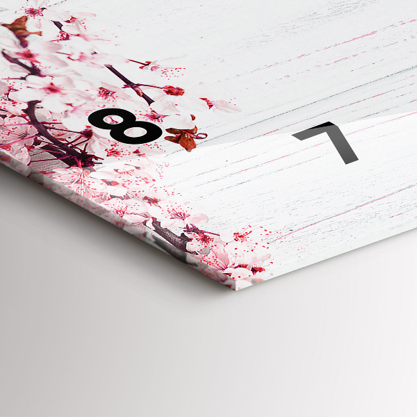 Horizontální hodiny na skle Jarní květiny