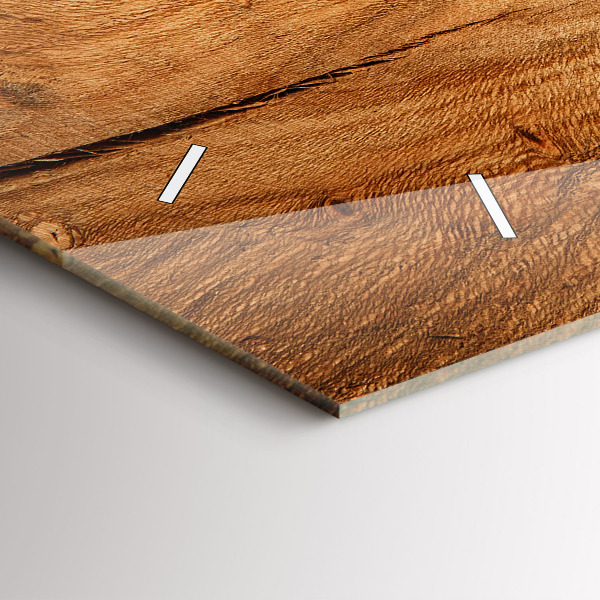 Horizontální hodiny na skle Textura dřeva