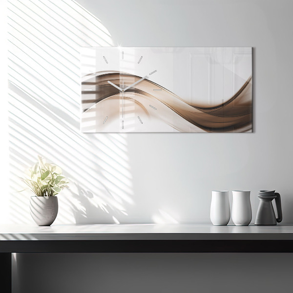 Horizontální hodiny na skle Abstraktní linie