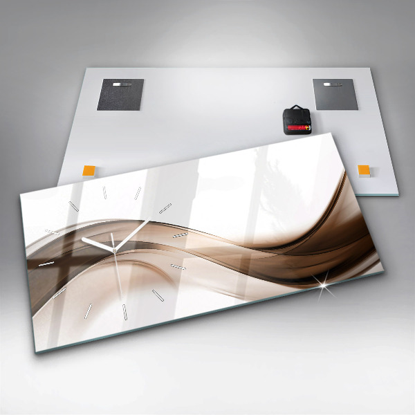 Horizontální hodiny na skle Abstraktní linie
