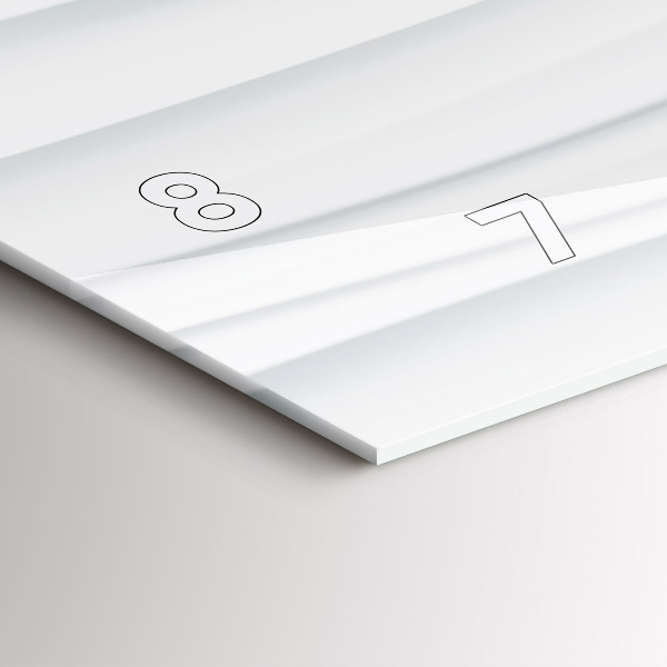 Horizontální hodiny na skle Textura vln