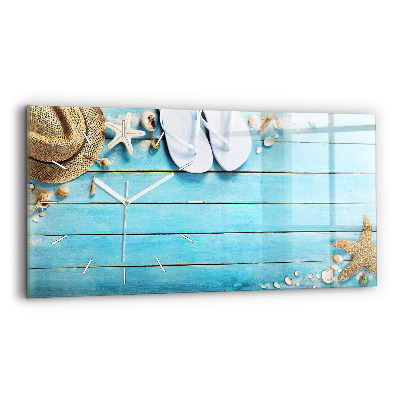 Horizontální hodiny na skle Prázdninové doplňky