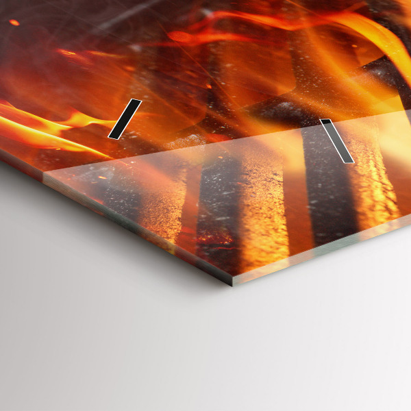 Horizontální hodiny na skle Grilování