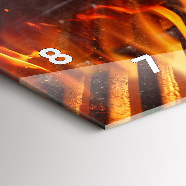 Horizontální hodiny na skle Grilování