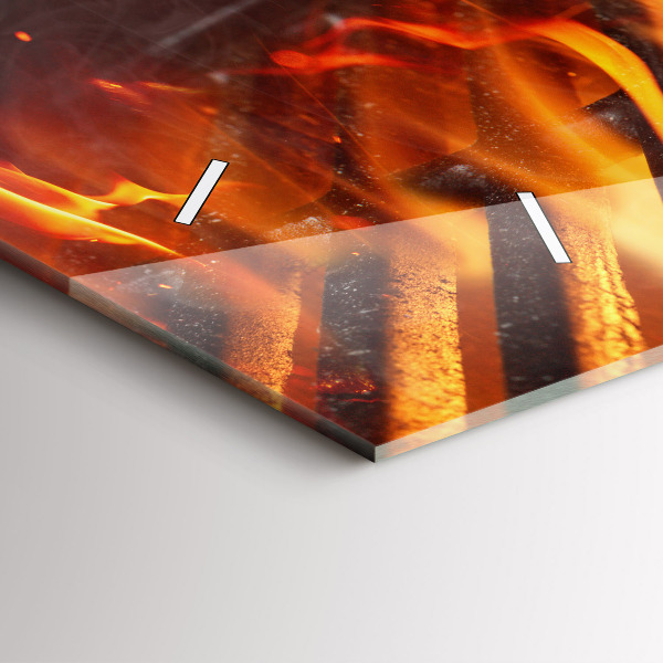 Horizontální hodiny na skle Grilování