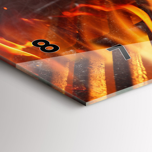 Horizontální hodiny na skle Grilování