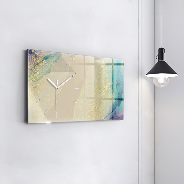 Horizontální skleněné hodiny na stěnu Elegantní abstrakce