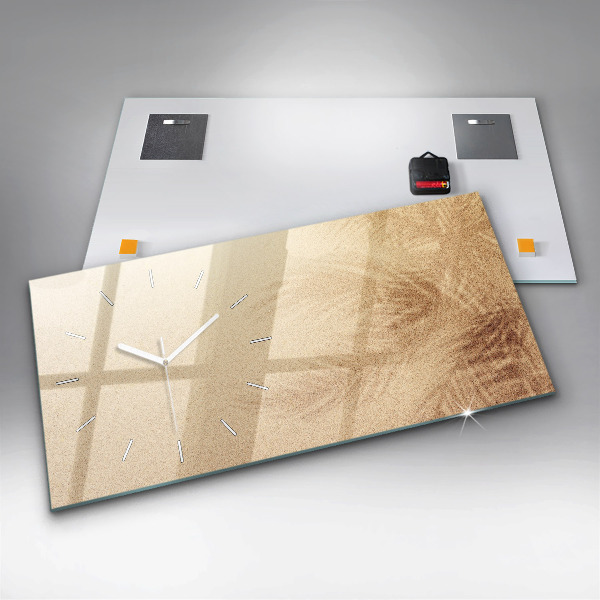 Horizontální skleněné hodiny na stěnu Letní doplňky