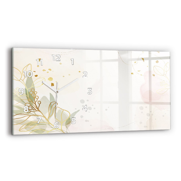 Horizontální skleněné hodiny na stěnu Pastelová abstrakce