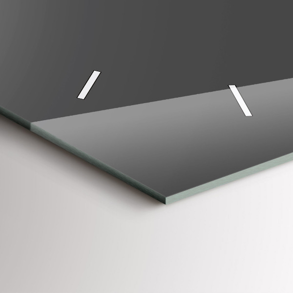 Horizontální skleněné hodiny na stěnu Šedá barva