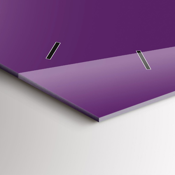 Horizontální skleněné hodiny na stěnu Barva fialová