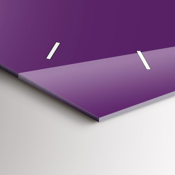 Horizontální skleněné hodiny na stěnu Barva fialová