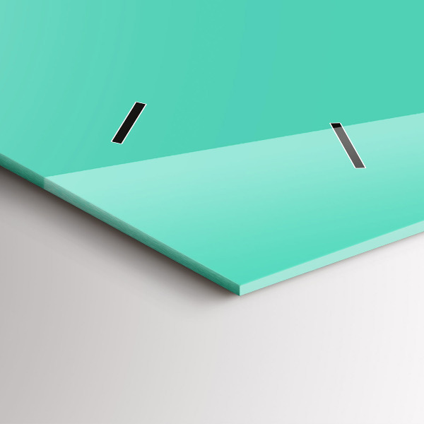 Horizontální skleněné hodiny na stěnu Barva tyrkysová