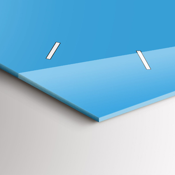 Horizontální skleněné hodiny na stěnu Modrá barva