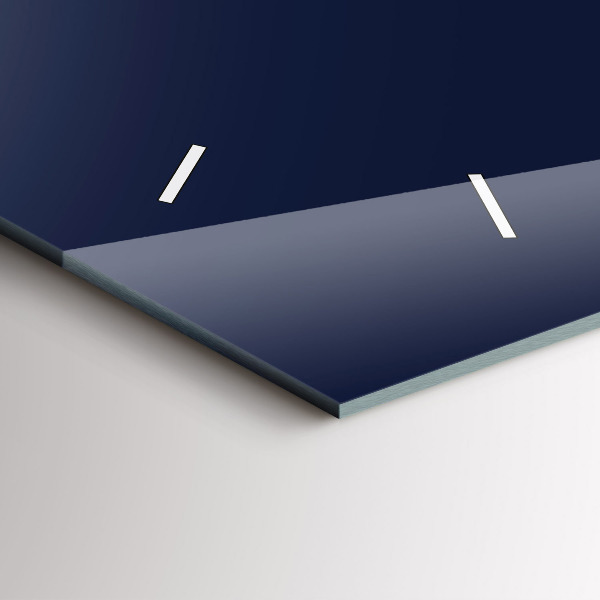 Horizontální skleněné hodiny na stěnu Tmavě modrá barva