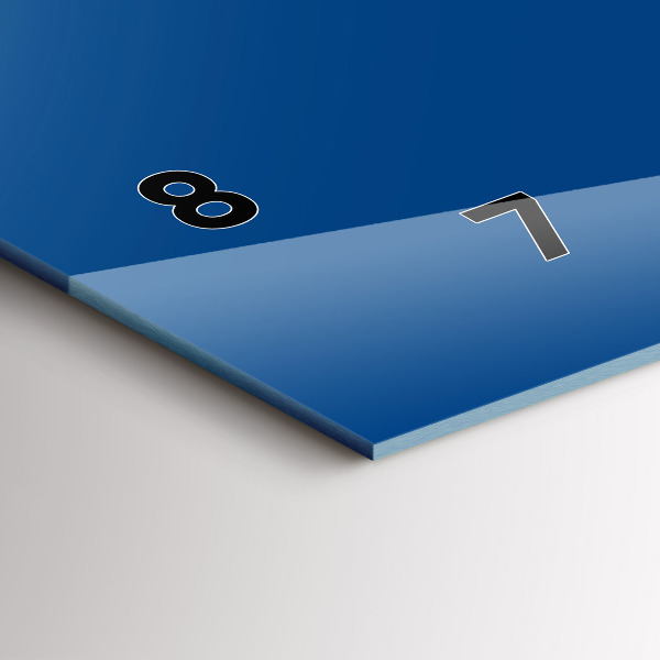 Horizontální skleněné hodiny na stěnu Modrá barva