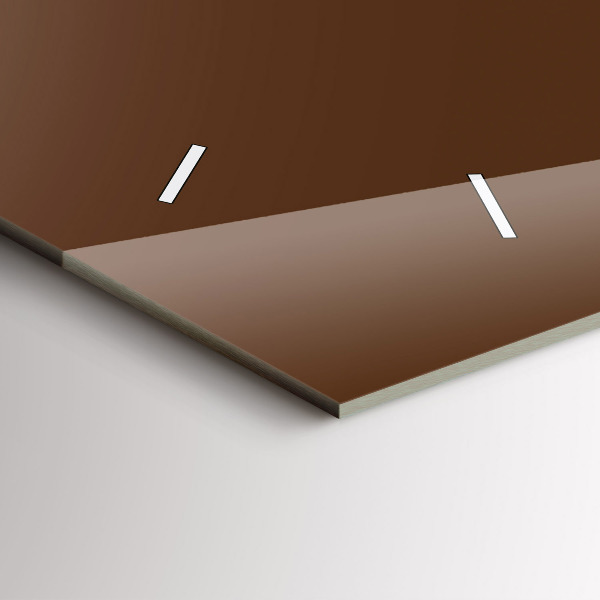 Horizontální skleněné hodiny na stěnu Hnědá barva