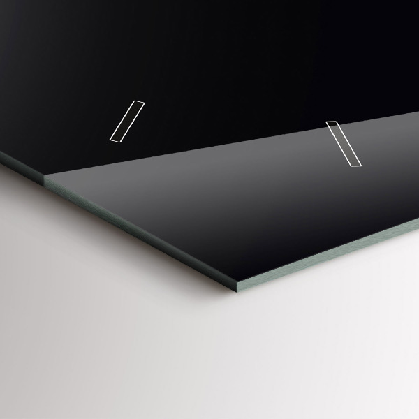 Horizontální skleněné hodiny na stěnu Černá barva